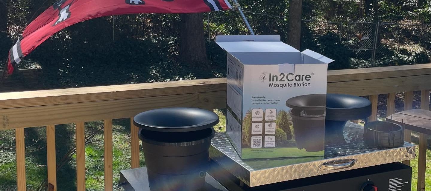 Backyard treated with natural In2Care mosquito control in Atlanta